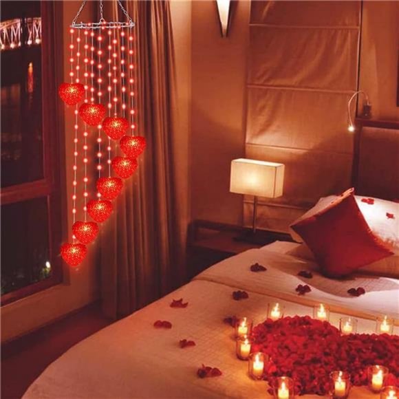 Valentines Day Lights Decorations, 38IN 118LED Lighted Wind Chime - Picture 4 of 6